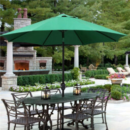 Yaheetech 2.7M Dark Green Patio Parasol Umbrella W/ Push Button Tilt And Crank - thumbnail 1