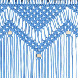 Berkfield Macrame Curtain Blue 140X240 Cm Cotton - thumbnail 5
