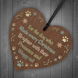 Red Ocean Pet Memorial For Christmas Tree Hanging Wood Bauble Dog Memorial Plaque Dog Memorial Gift Keepsake - thumbnail 6