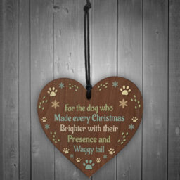 Red Ocean Pet Memorial For Christmas Tree Hanging Wood Bauble Dog Memorial Plaque Dog Memorial Gift Keepsake - thumbnail 2