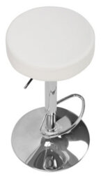 Lamboro Semplice Breakfast Bar Stool, Chrome Footrest, Height Adjustable Swivel Gas Lift, Home Bar & Kitchen Faux-Leather Barstool, White - thumbnail 2