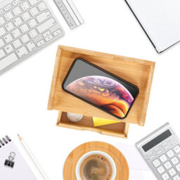 EHC Woodluv Desktop Organiser With 2 Drawers, Mini Shelf Storage Box, Drawer Storage For Home, Office Supplies,  23.5 X 16 X 21(H) Cm - thumbnail 4