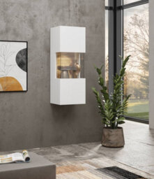 Arte Ava 07 Modern Wall-Hung Cabinet In White Matt - W360mm X H950mm X D300mm - thumbnail 3