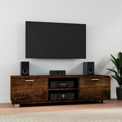 Berkfield Tv Cabinet Smoked Oak 140X40.5X35 Cm Engineered Wood - image 1