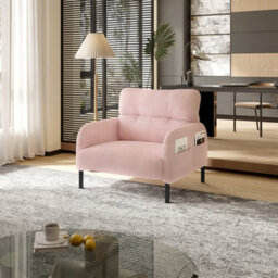 Abrihome Corduroy Fabric, Comfortable Monochrome Single Person Wide Seat Chair, Suitable For Living Rooms And Bedrooms - thumbnail 1