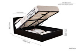 Birlea Berlin Small Double Ottoman Bed Black - thumbnail 7