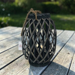 Four Candle Satchville Grey Wicker Lantern - thumbnail 2