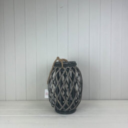 Four Candle Satchville Grey Wicker Lantern
