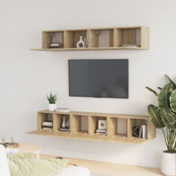 Berkfield Classic 5 Piece Tv Cabinet Set Sonoma Oak Engineered Wood - thumbnail 3