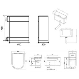 Bathroom Vanity Unit Wc Toilet Pam Cistern Cabinet Storage Furniture Set 1450mm - thumbnail 2