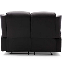 More4Homes Caesar Manual High Back Luxury Bond Grade Leather Recliner 2 Seater Sofa (Black) - thumbnail 5