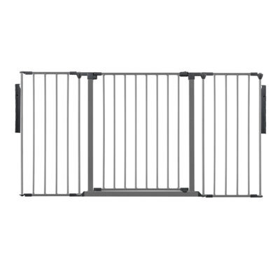 Safetots Premium Multi Panel Room Divider, Up To 148Cm Wide, Grey, 70Cm Tall, Flexible Barrier With Door For Baby And Toddler - image 1