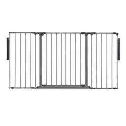 Safetots Premium Multi Panel Room Divider, Up To 148Cm Wide, Grey, 70Cm Tall, Flexible Barrier With Door For Baby And Toddler - thumbnail 1