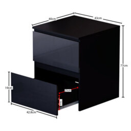 Lassic Vida Designs Glinton 3 Piece Black Fsc Bedroom Set - (5 Drawer Chest, 2 Door Wardrobe, 2 Drawer Bedside Chest) - thumbnail 8