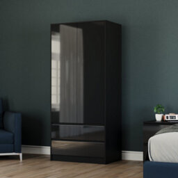 Lassic Vida Designs Glinton 3 Piece Black Fsc Bedroom Set - (5 Drawer Chest, 2 Door Wardrobe, 2 Drawer Bedside Chest) - thumbnail 5
