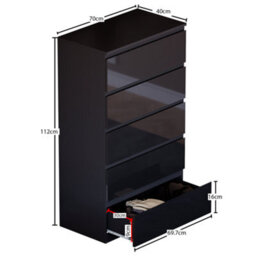 Lassic Vida Designs Glinton 3 Piece Black Fsc Bedroom Set - (5 Drawer Chest, 2 Door Wardrobe, 2 Drawer Bedside Chest) - thumbnail 9