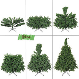 UETIAN Green Christmas Tree Artificial Xmas With Metal Stand Festive Indoor Outdoor Decor (7Ft) - thumbnail 3