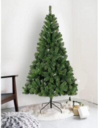 UETIAN Green Christmas Tree Artificial Xmas With Metal Stand Festive Indoor Outdoor Decor (7Ft) - thumbnail 1
