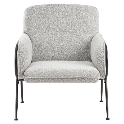 Wyld And Coco Century Modern Armchair Black-And-White Polyester Upholstery Metal Frame - Hairpin Legs - image 1