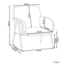 Wyld And Coco Century Modern Armchair Black-And-White Polyester Upholstery Metal Frame - Hairpin Legs - thumbnail 5