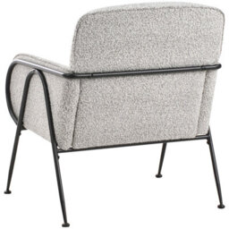 Wyld And Coco Century Modern Armchair Black-And-White Polyester Upholstery Metal Frame - Hairpin Legs - thumbnail 6