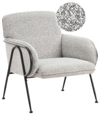 Wyld And Coco Century Modern Armchair Black-And-White Polyester Upholstery Metal Frame - Hairpin Legs - thumbnail 3