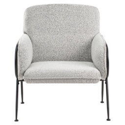 Wyld And Coco Century Modern Armchair Black-And-White Polyester Upholstery Metal Frame - Hairpin Legs - thumbnail 1
