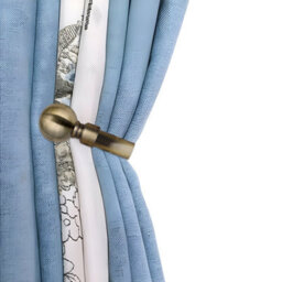 Oxford Homeware Satin Antique Brass Effect Curtain Hold Back With Metal Ball Finials Heavy Duty Durable Wall Tie Backs Pair - thumbnail 9