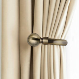 Oxford Homeware Satin Antique Brass Effect Curtain Hold Back With Metal Ball Finials Heavy Duty Durable Wall Tie Backs Pair - thumbnail 5