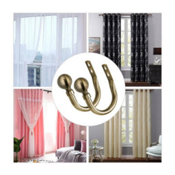 Oxford Homeware Satin Antique Brass Effect Curtain Hold Back With Metal Ball Finials Heavy Duty Durable Wall Tie Backs Pair - thumbnail 6