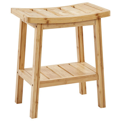 Beliani Side Table Tremont Bamboo Light Brown - image 1