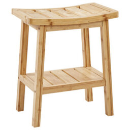 Beliani Side Table Tremont Bamboo Light Brown - thumbnail 1