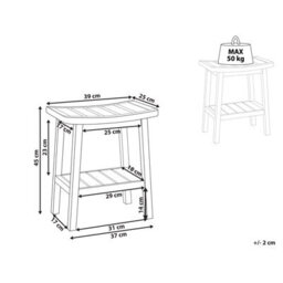 Beliani Side Table Tremont Bamboo Light Brown - thumbnail 3