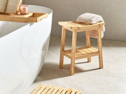 Beliani Side Table Tremont Bamboo Light Brown - thumbnail 2