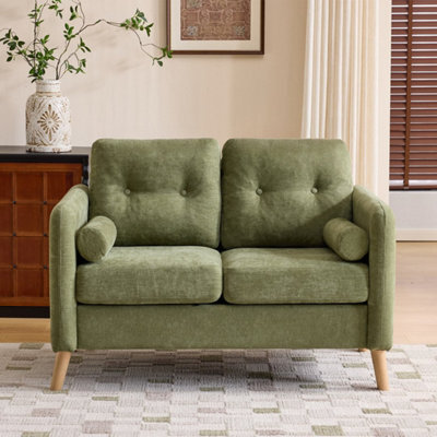 Green 2 Seater Sofa, Small Sofa With Thicken Cushion And Pillows - image 1