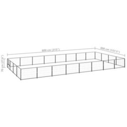Berkfield Durable Dog Kennel Black 32 M2 Steel - thumbnail 6