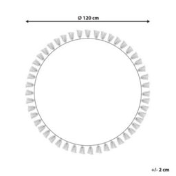 Beliani Loom Lux Cream Cotton Round Oriental Area Rug 120 Cm - Mandala Design, Low Pile - thumbnail 3