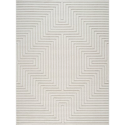 Livabliss Le Mans-Modern White 3D High & Low Pile Textured In- & Outdoor Rug 200 X 275 Cm Easy Care, Non Shedding - image 1
