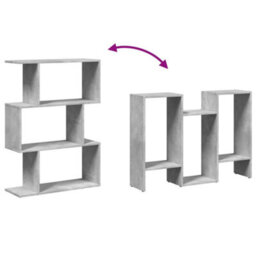 Berkfield Room Divider Bookcase 3-Tier Concrete Grey 70X24X97 Cm Engineered Wood - thumbnail 8