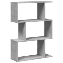 Berkfield Room Divider Bookcase 3-Tier Concrete Grey 70X24X97 Cm Engineered Wood - thumbnail 7