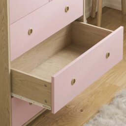 Chest Of Drawers 5 Drawer Chest Bedroom Furniture Storage Pink & Oak Set Of 2 - thumbnail 6