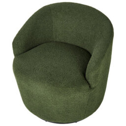 Beliani Swivel Armchair Davik Boucle Dark Green - thumbnail 6