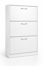 Home Treats Shoe Rack White Wooden 3 Drawer Shoe Cupboard Storage Cabinet For Upto 18 Pairs - thumbnail 6