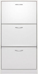 Home Treats Shoe Rack White Wooden 3 Drawer Shoe Cupboard Storage Cabinet For Upto 18 Pairs - thumbnail 7
