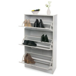 Home Treats Shoe Rack White Wooden 3 Drawer Shoe Cupboard Storage Cabinet For Upto 18 Pairs - thumbnail 2