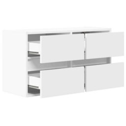 Berkfield Durable Tv Wall Cabinet With Led Lights White 80X31X45 Cm - thumbnail 9
