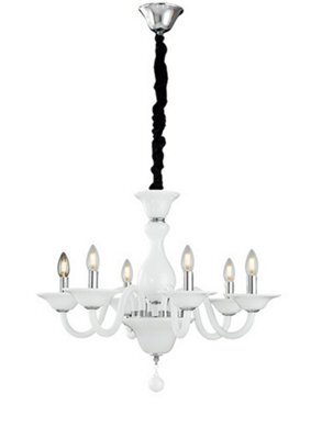 Luminosa Lighting Luminosa Soffio 6 Light Chandeliers White 66X50Cm - image 1