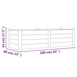 Berkfield Garden Raised Bed 160X60X44 Cm Solid Wood Acacia - thumbnail 6