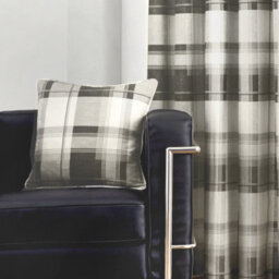 Fusion Balmoral Check Country Checked Pattern Pair Of Dark Grey Eyelet Curtains - thumbnail 2