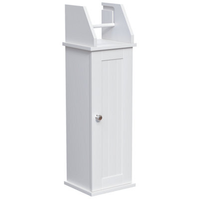 Lassic Hayle Matt White Freestanding Toilet Roll Holder & Cupboard (H)680mm (W)205mm - image 1